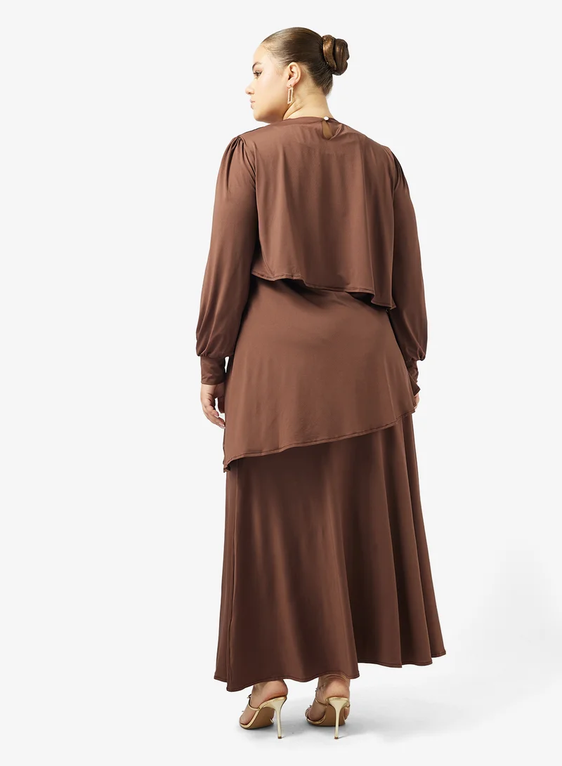 Khizana Plus Size Layered Abaya